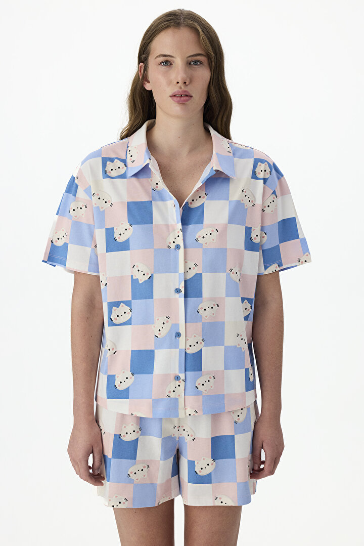 Cutene Gömlek Şort Pijama Takımı - 2