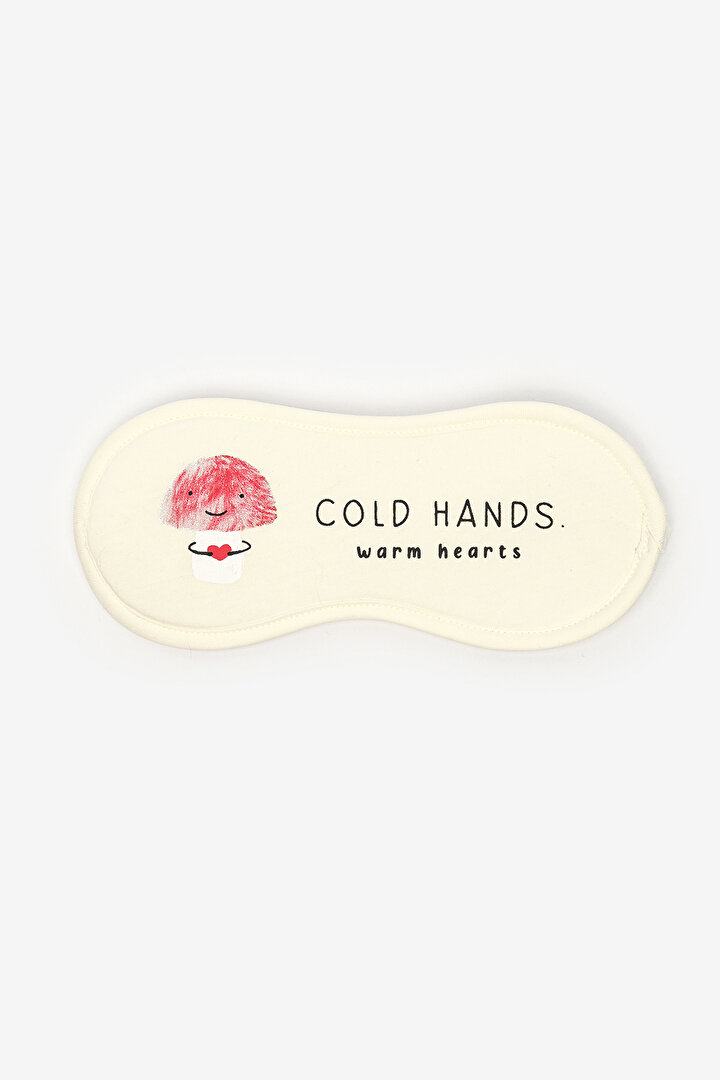 Warm Hearts Ecru Sleep Mask - 1