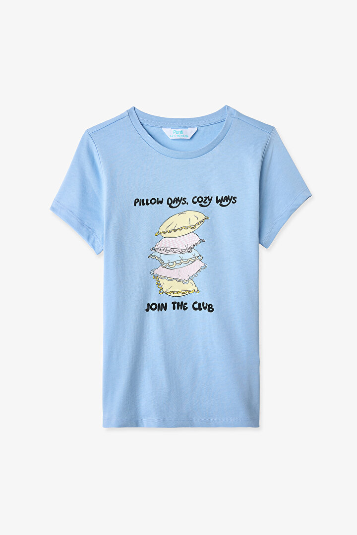 Mavi Kız Çocuk Pillow Pijama Takımı - 2