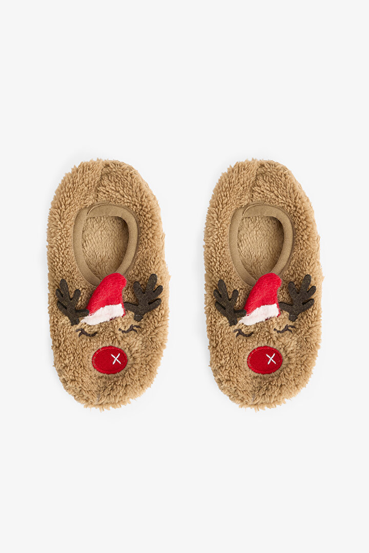 Light Brown Unisex Children's Deer Non-Slip Sole Home Slippers - 1
