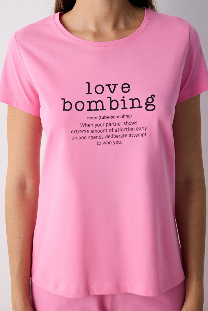 Love Bombing Pembe Pantolon Pijama Takımı_1