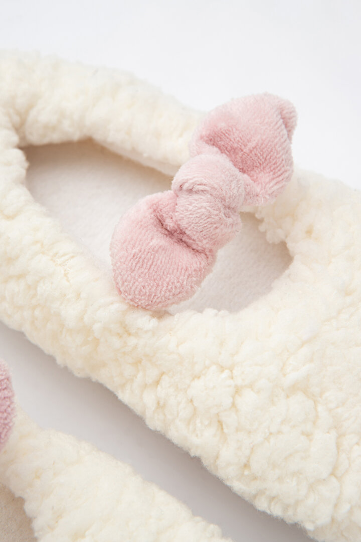 Girls White Fluffy Liner Socks - 2