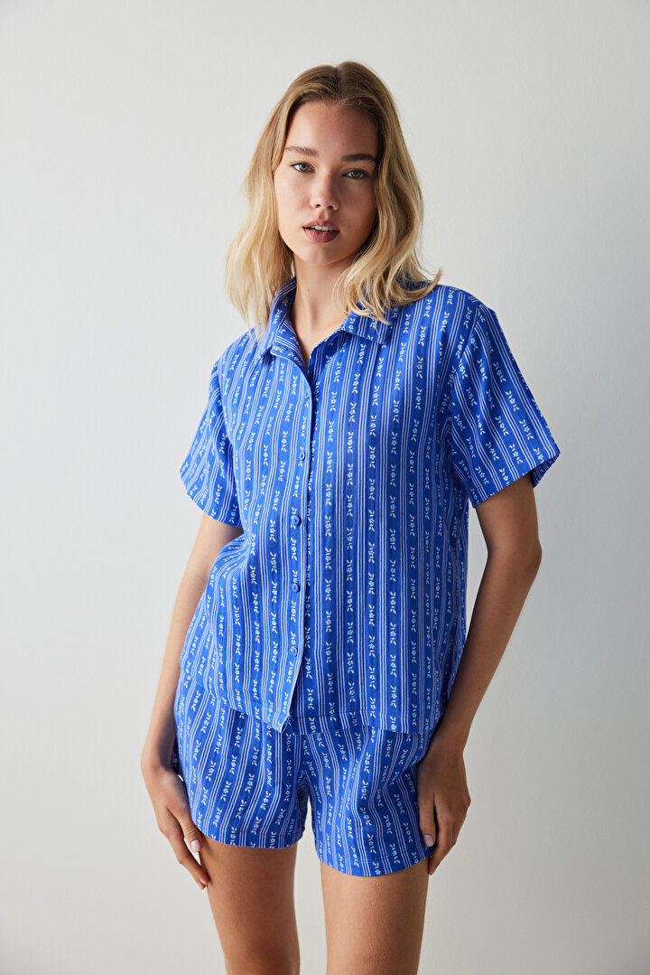 Alice Printed SS Gömlek Pijama Takımı - 2