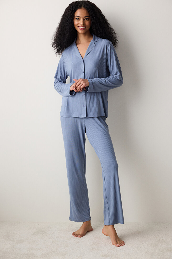 Alia Shirt Pant Grey PJ Set - 1