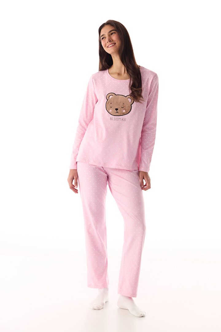 Pembe Sleepy Hug Pantolon Pijama Takımı - 1