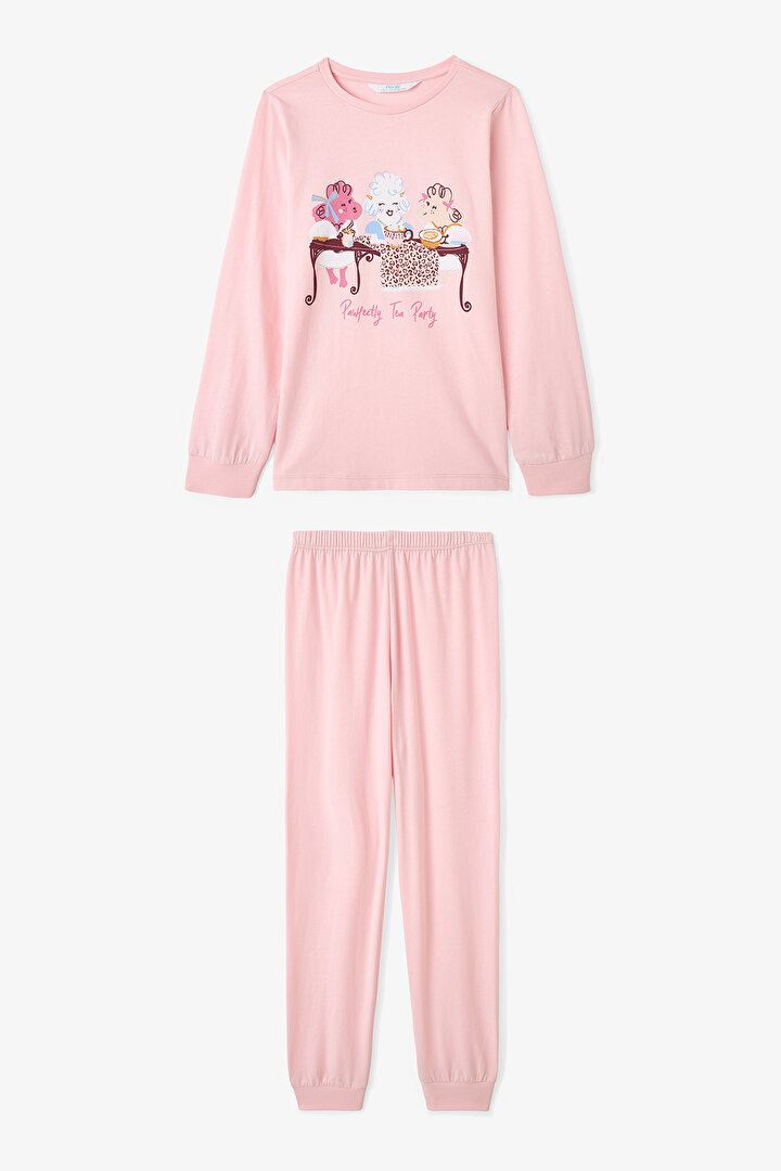 Girls Pawfectly Leopard Patterned 2-Piece Long Sleeve Pajama Set - 2