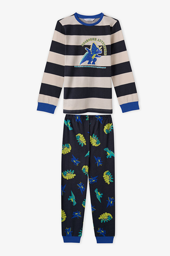 Erkek Çocuk Roarsome Pamuklu Uzun Kollu Pijama Takımı - 1