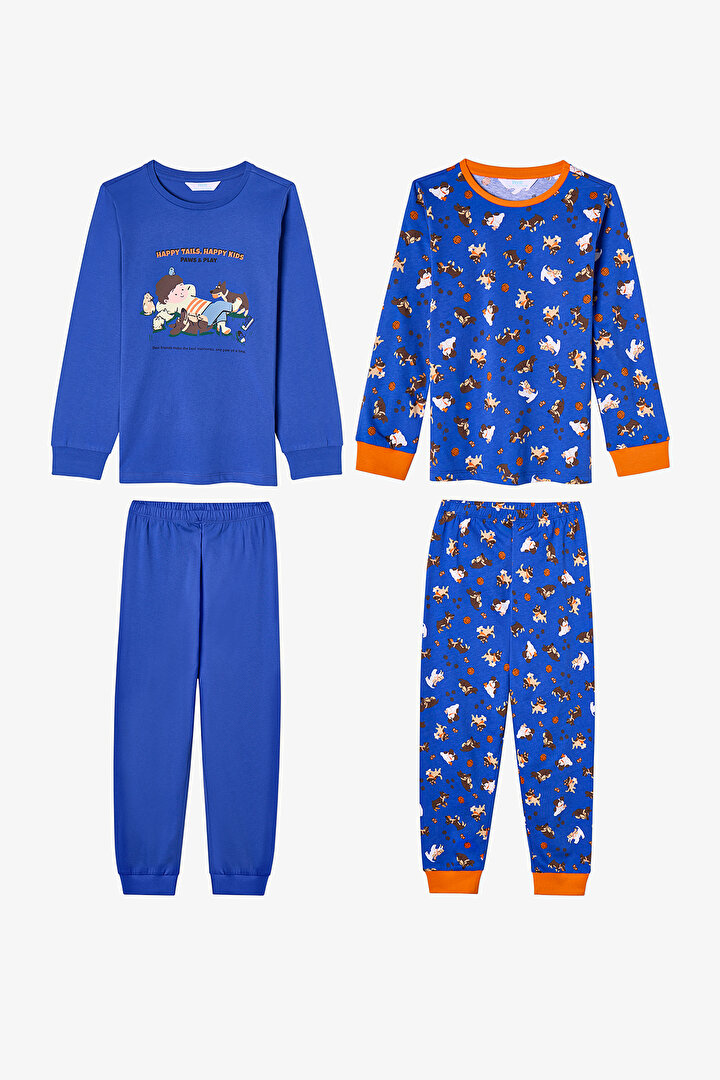 Erkek Çocuk Saks Paws&play Uzun Kollu Pamuklu 2'li Pijama Takımı - 1
