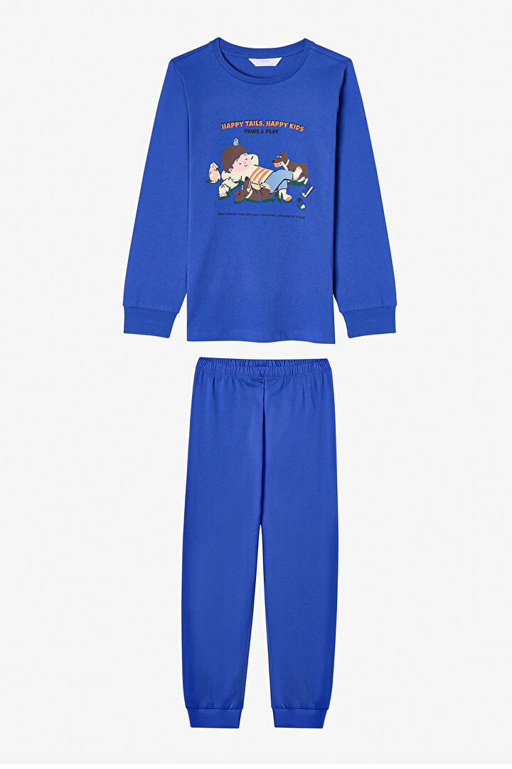 Erkek Çocuk Saks Paws&play Uzun Kollu Pamuklu 2'li Pijama Takımı - 2