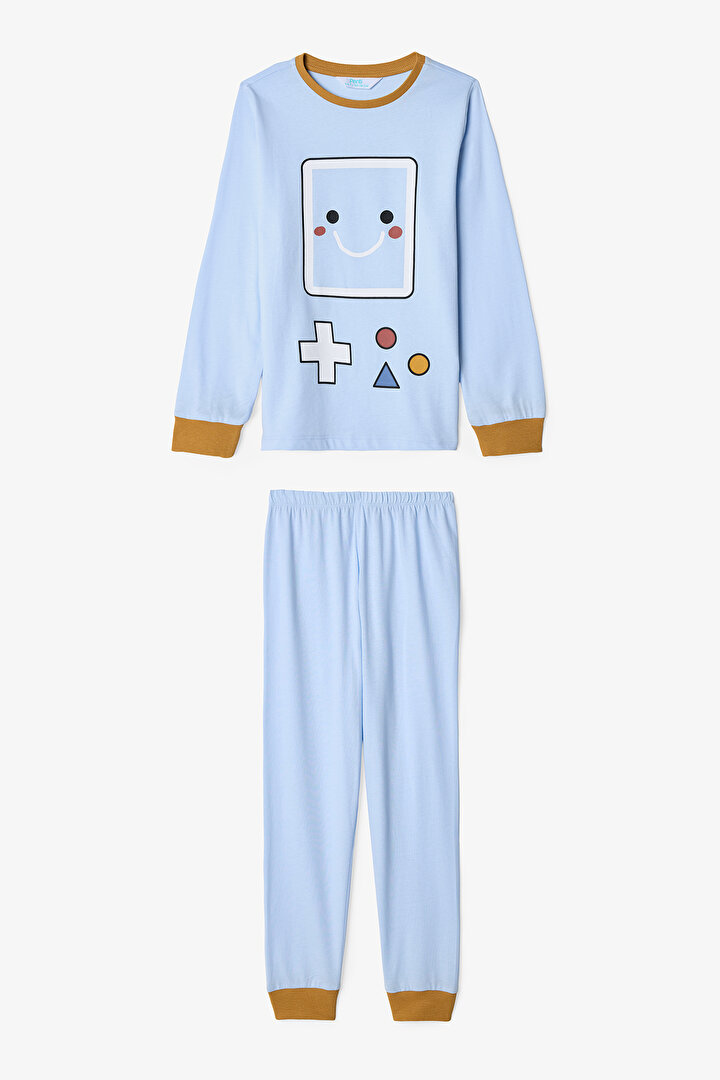 Boys Let's Play Game Patterned Cotton Long Sleeve 2-Piece Pajama Set - 2