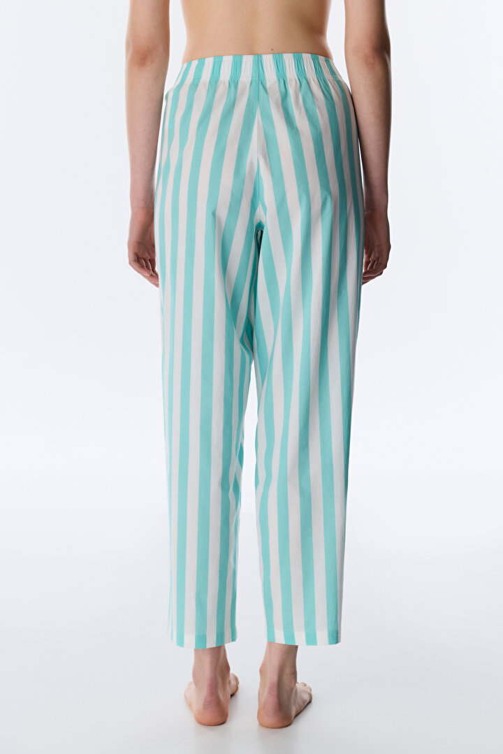 Mint Yeşili Hailey Çizgili Pantolon Pijama Altı - 2