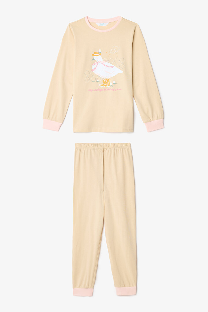 Girls Cowboy Goose Floral Long Sleeve 2-Piece Pajama Set - 2