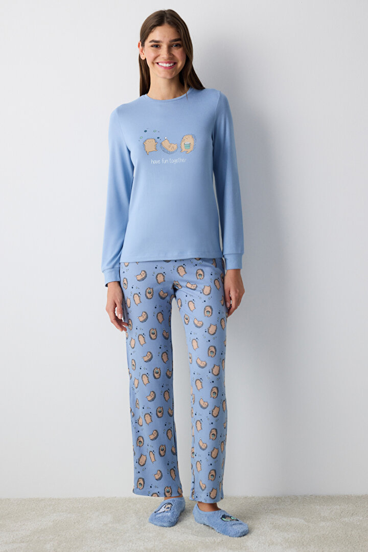 Have Fun Thermal Light Blue PJ Top - 2