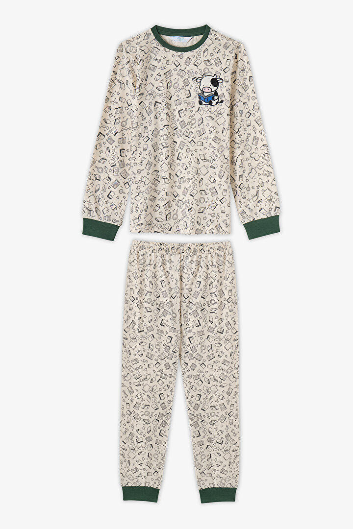 Boys' Green Fully Booked Long Sleeve 2 Pack Pyjama Set - 2