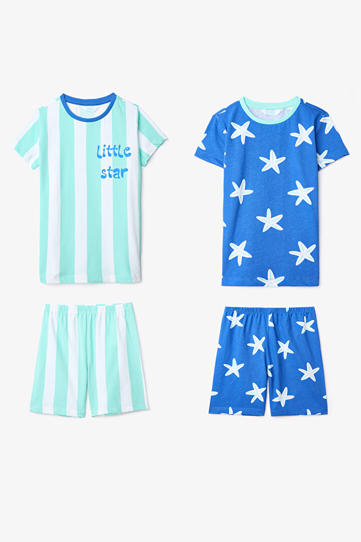 Erkek Çocuk Little Star 2li Çok Renkli Pijama Takımı - 1