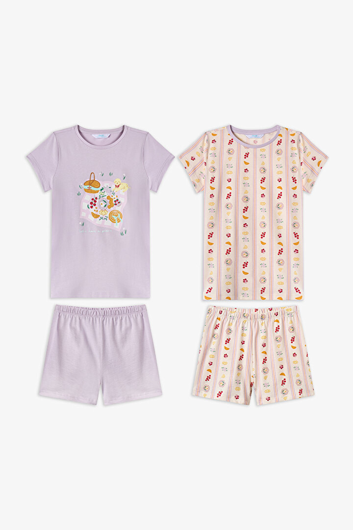 Lilac Girls Picnic 2in1 Pajama Set - 1