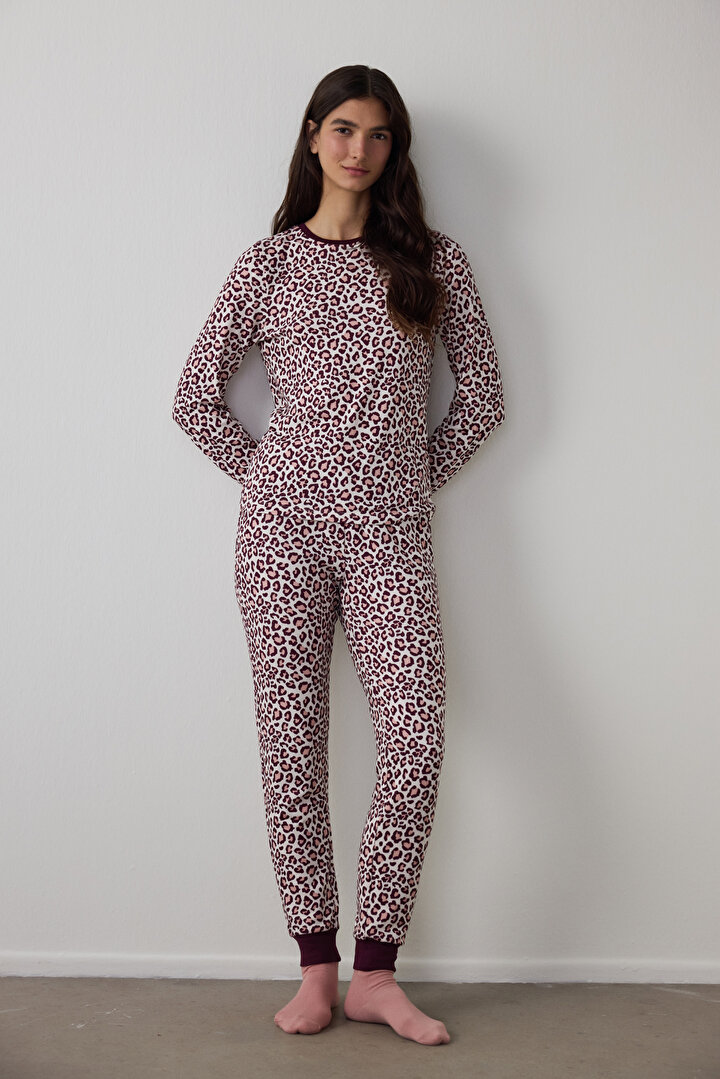 Çok Renkli Cool Leopard Pantolon Pijama Takımı - 1
