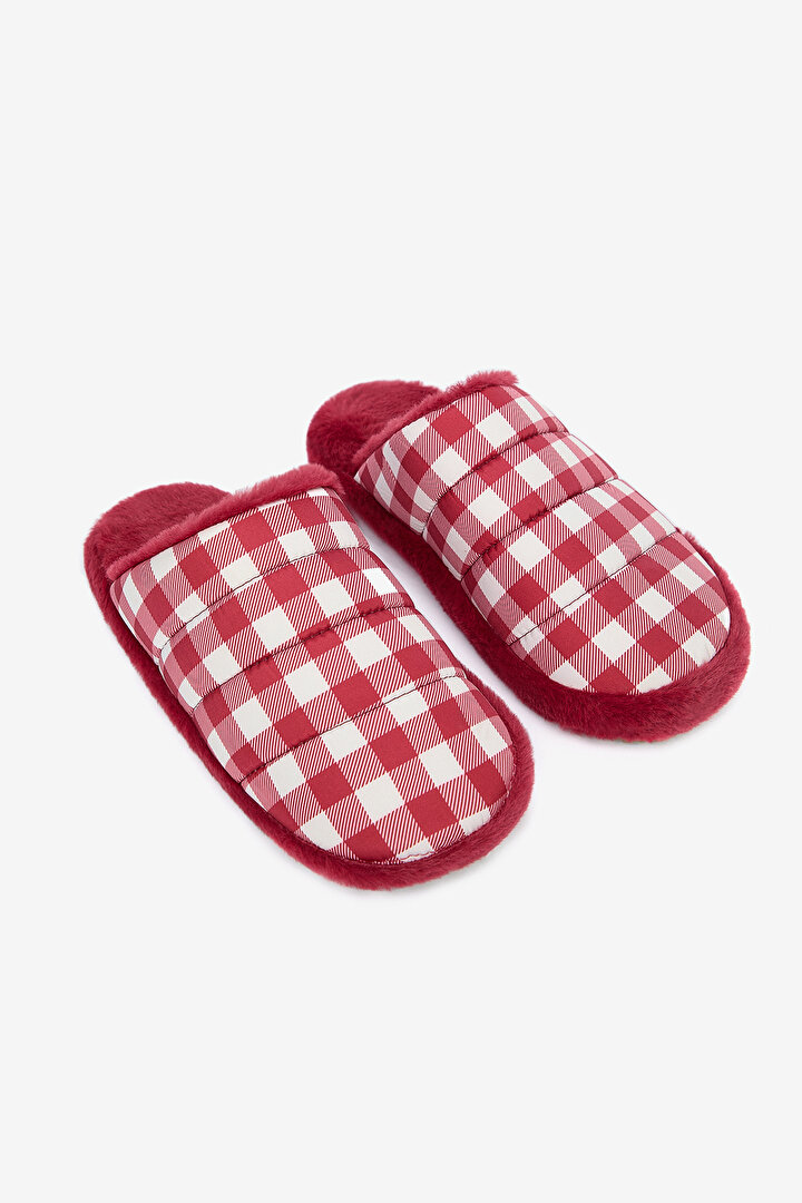 Red Gingham Kırmızı Terlik - 1