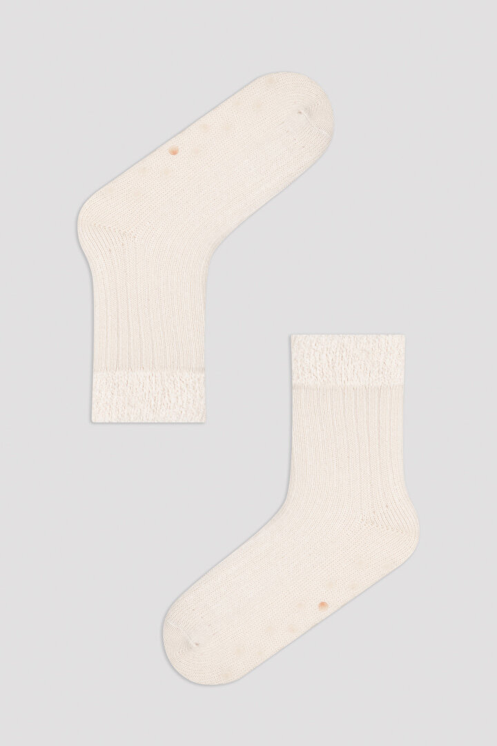 Ekru Soket Çorap - 1