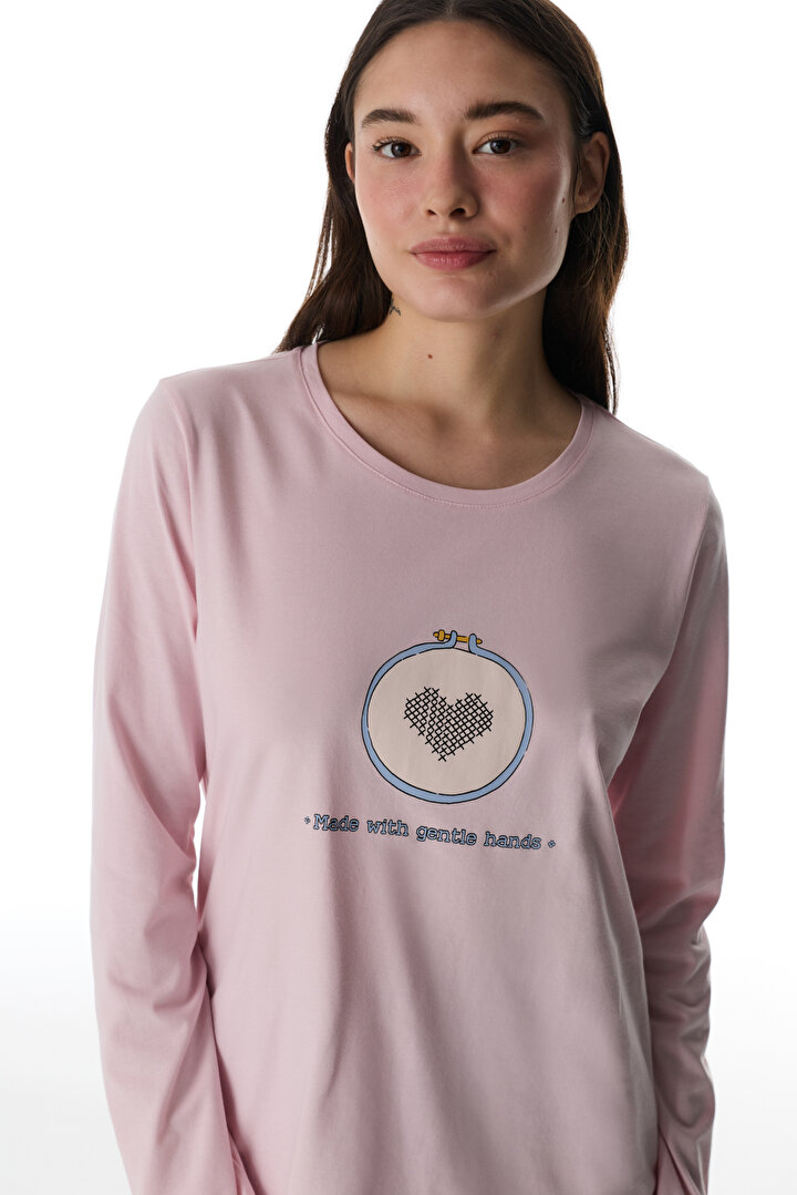 Colorful Pretty Hearts Pants Pajama Set - 2