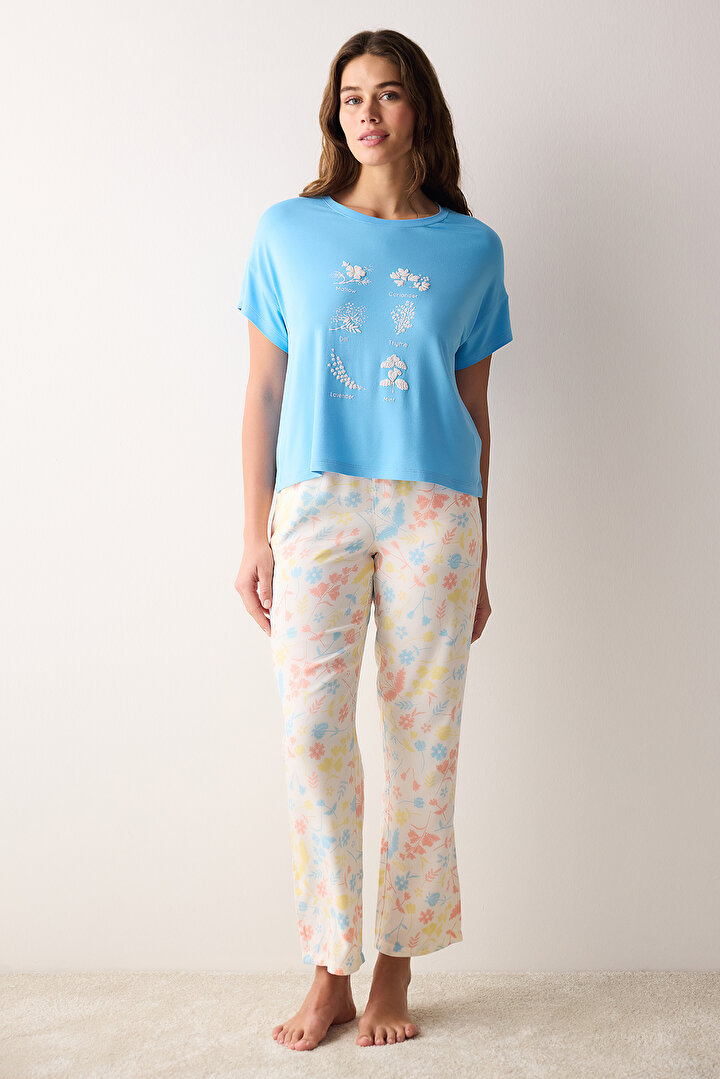 Hannah Blue Tshirt PJ Top - 2