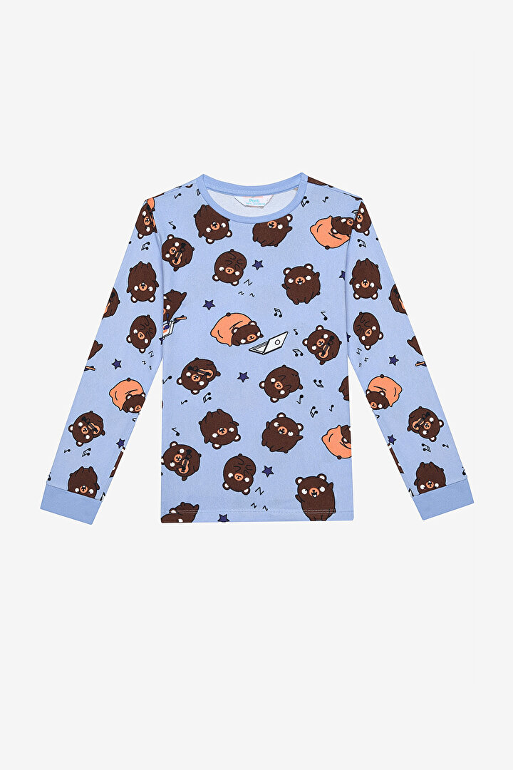 Erkek Çocuk Bear Termal Çok Renkli Pijama Takımı - 2