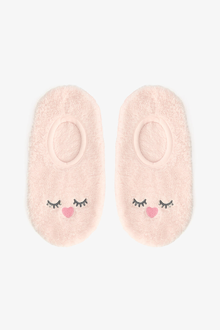 Light Pink Sleepy Striped Embroidered Home Mat - 1
