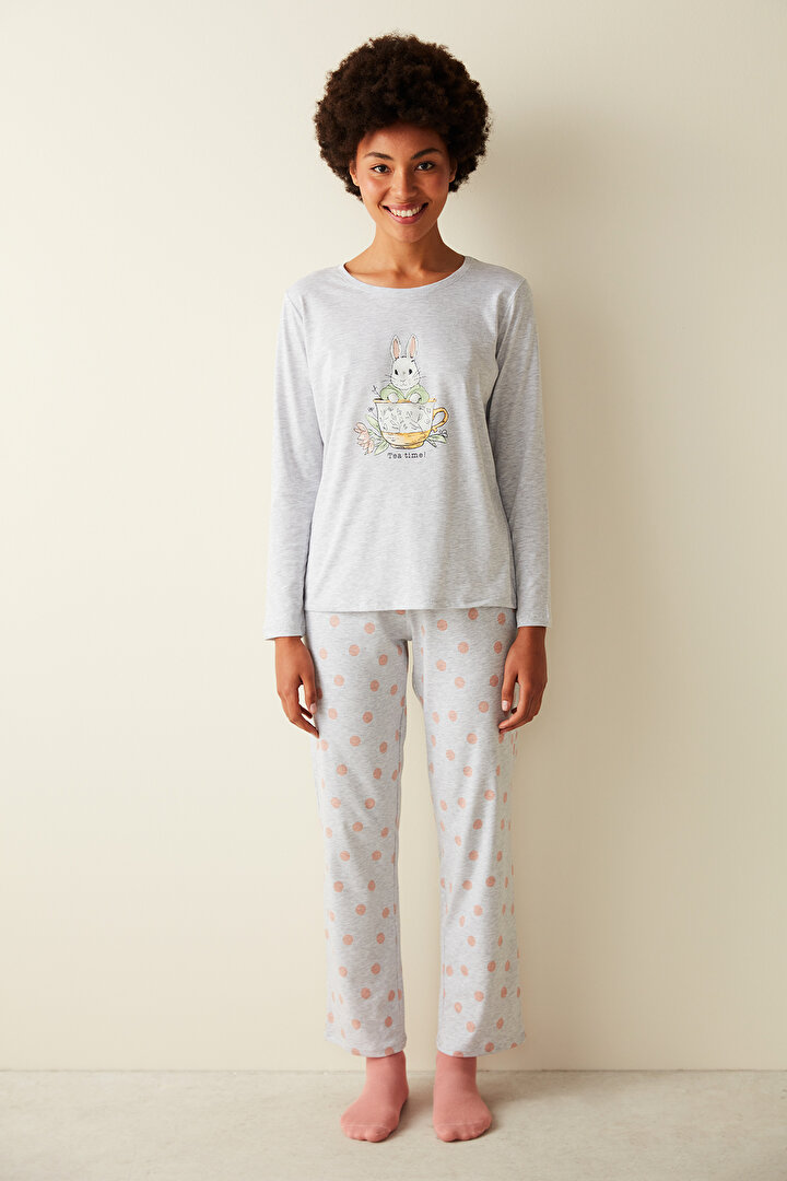 Tea Time Long Sleeve Pant PJ Set - 2