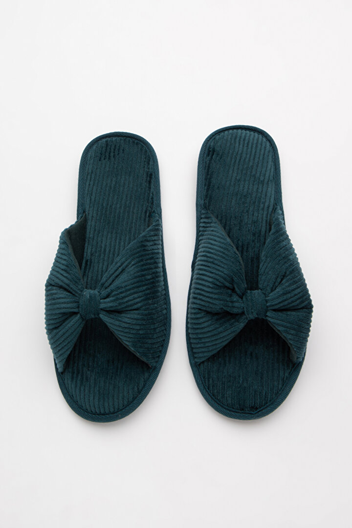 Blue Corduroy Terlik - 3