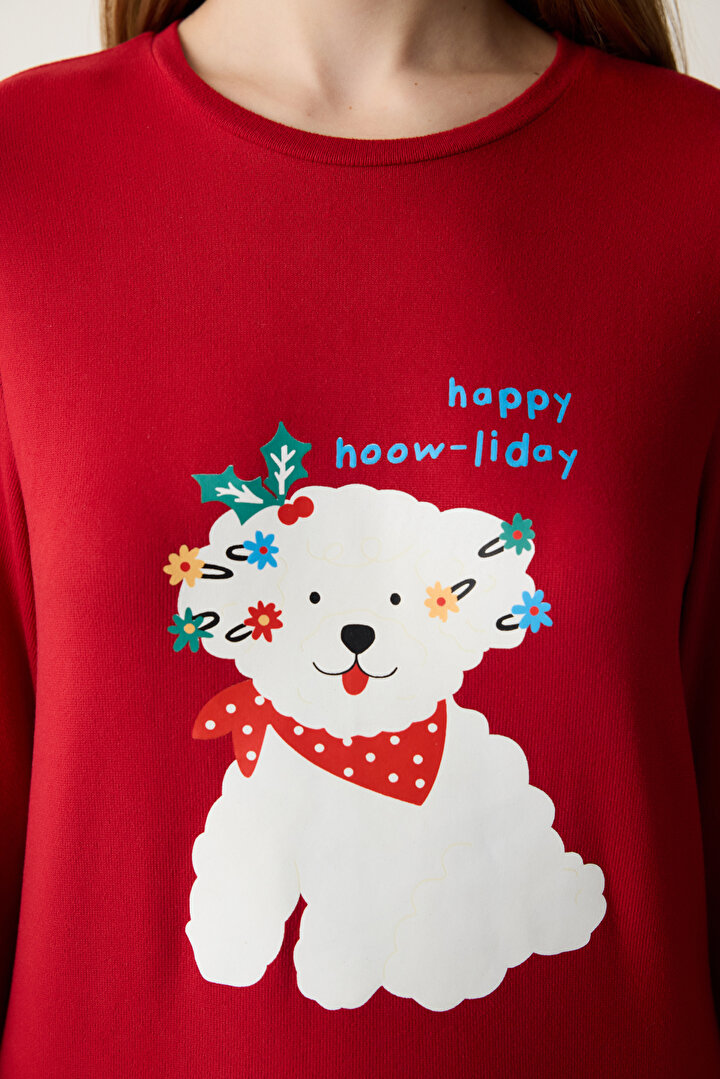 Hoowliday Termal Pantolon Kırmızı Pijama Takımı - 2