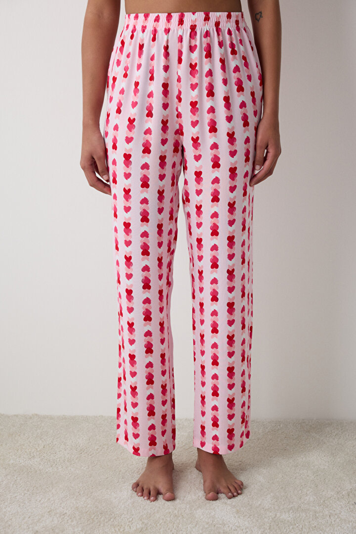 Carrie Printed Pantolon Açık Pembe Pijama Altı - 1