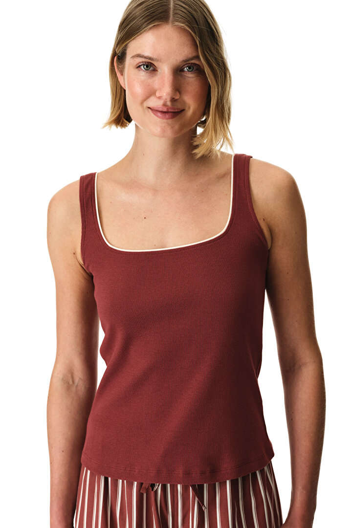 Burgundy Sisterhood Tank Pajama Top - 1