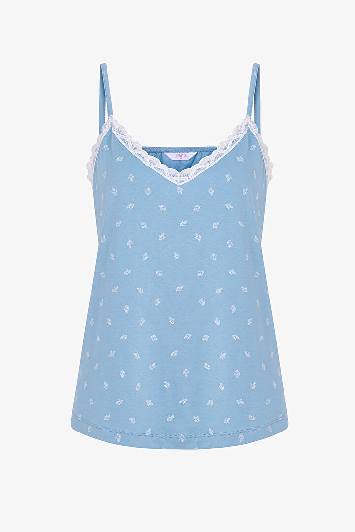 Mavi Aqua Pamuklu Şortlu Pijama Takımı - 2