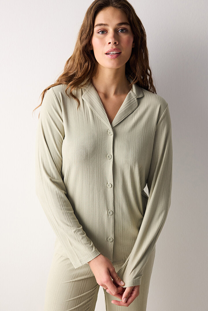 Lucy Light Green Shirt Pant PJ Set - 1