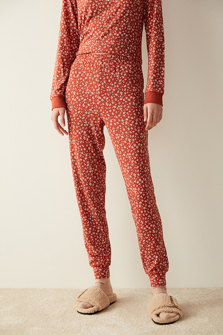 Çiçek Desenli Termal Pantolon Pijama Altı - 2