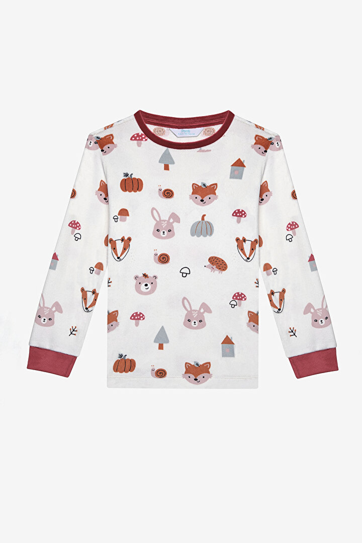 Girls Animals White PJ Set - 2