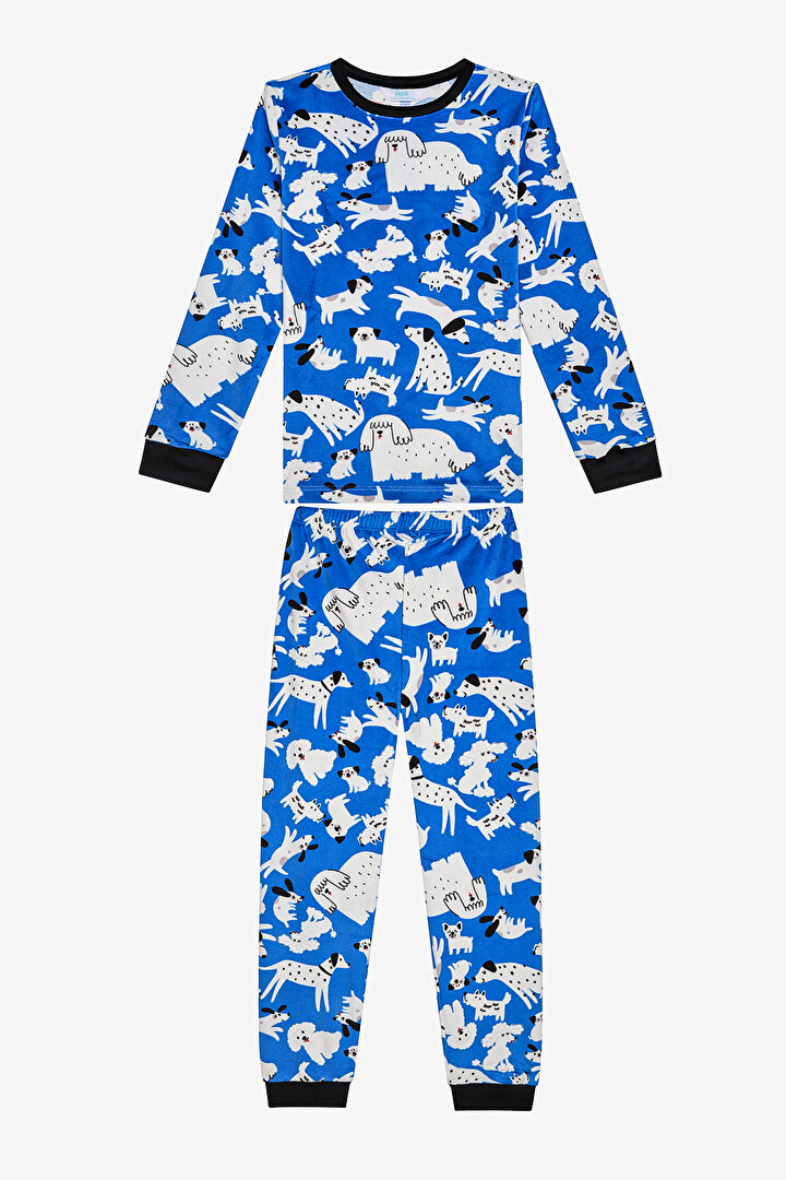 Unisex Young Family Dog Blue PJ Set - 1