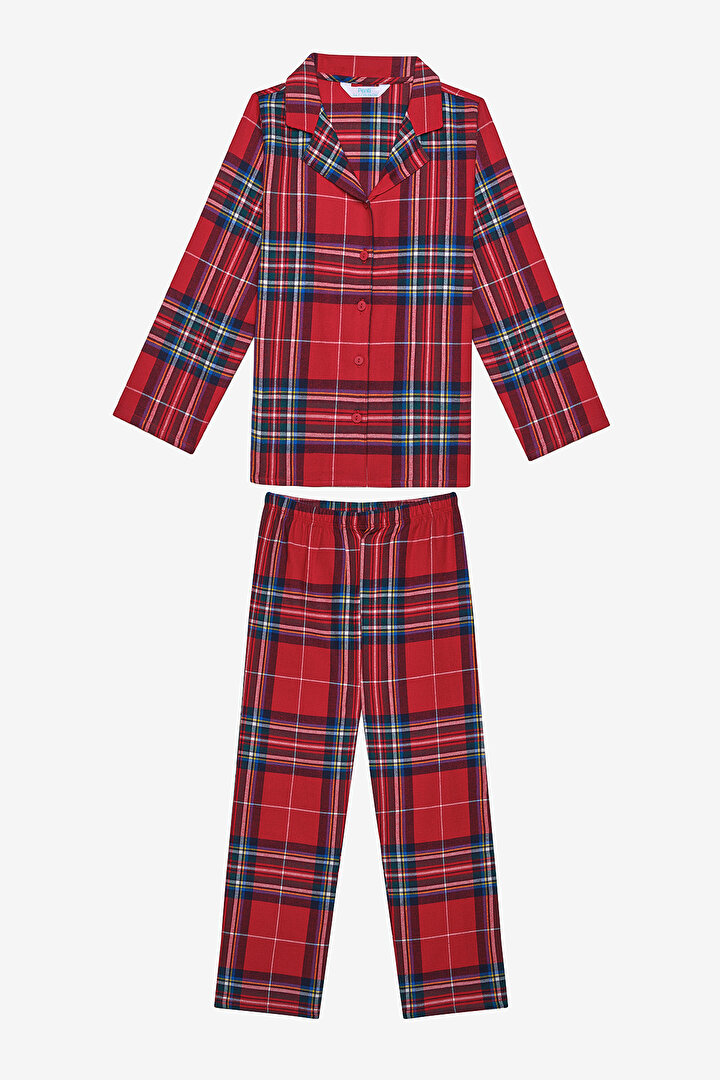 Unisex Young Plaid Fam Red Shirt PJ Set - 1