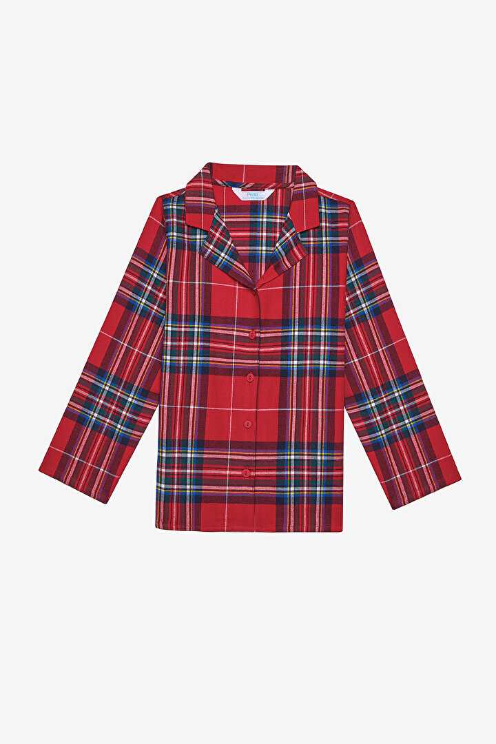 Unisex Young Plaid Fam Red Shirt PJ Set - 2