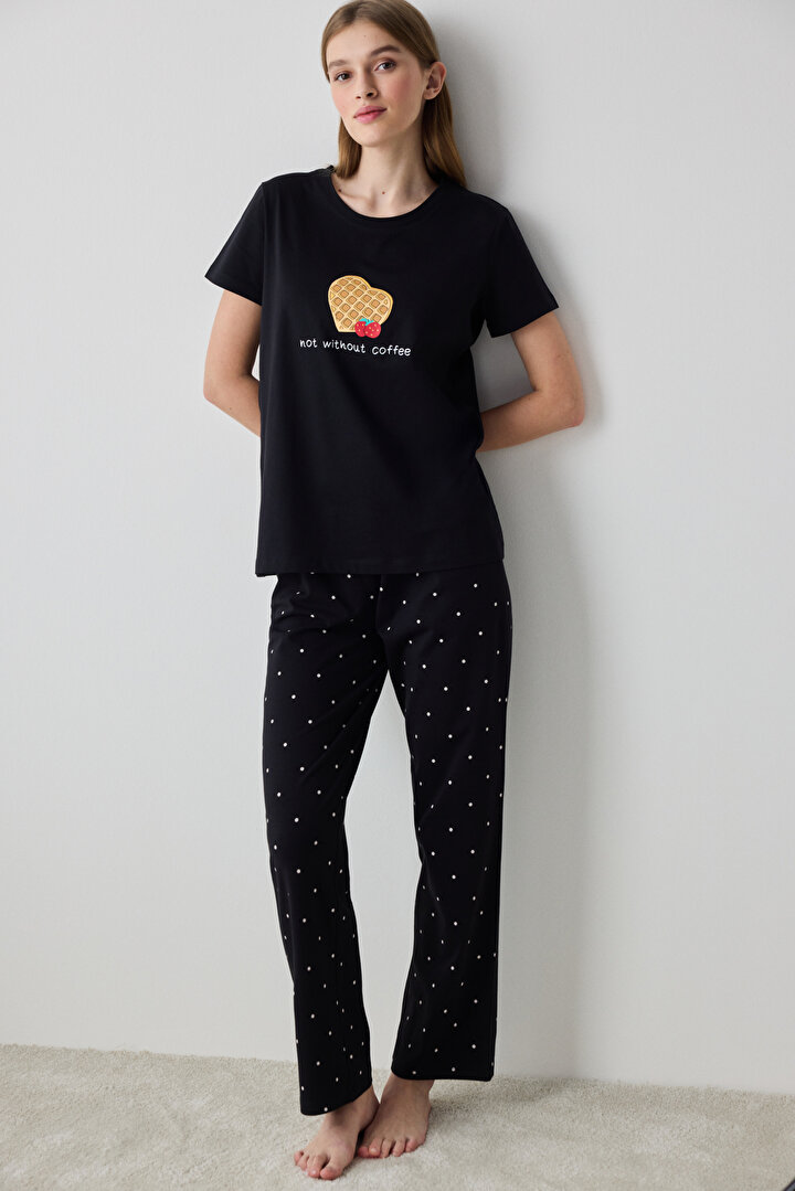 Without Coffee Pant Black PJ Set - 1