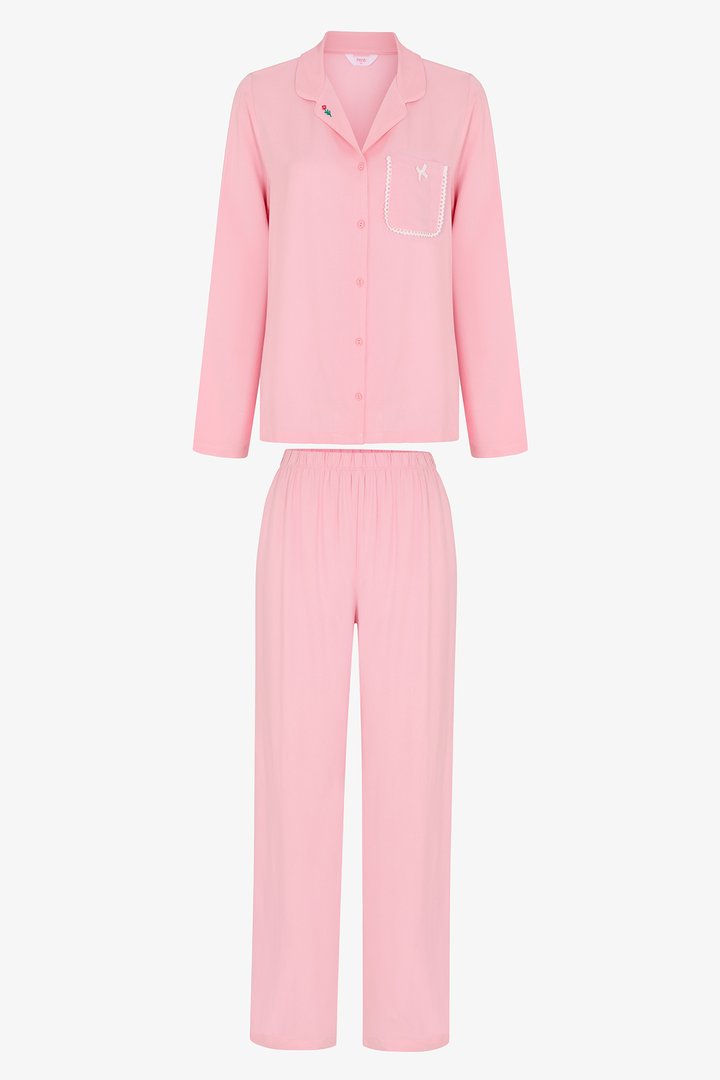 Pembe Dreams Uzun Kollu Gömlek Pantolon Pijama Takımı - 1