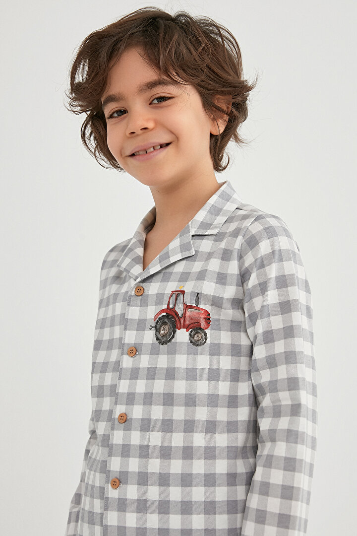 Erkek Çocuk Tractor LS 2Li Gömlek Pijama Takımı - 2