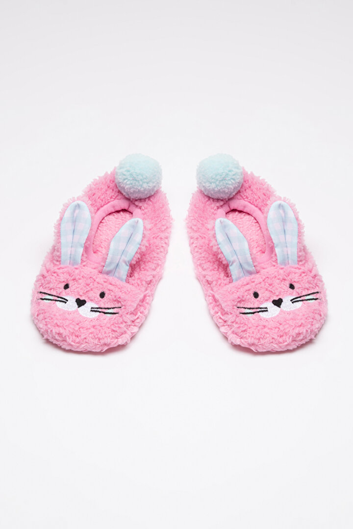 Pink Girls Pink Rabbit Liner Socks - 1