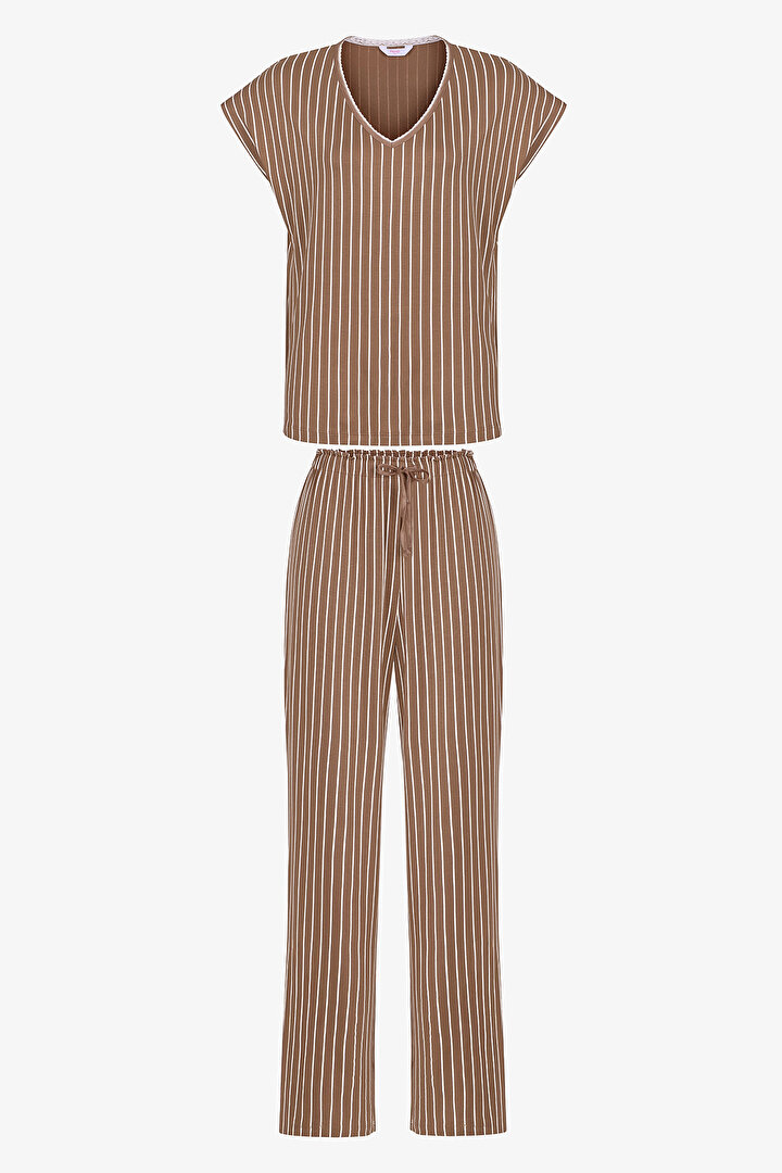 Açık Kahverengi Hera Pantolon Pijama Takımı - 1