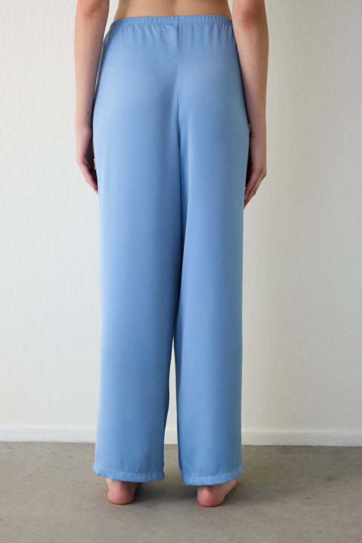 Blue Luna Satin Wide Leg Pajama Bottoms - 2