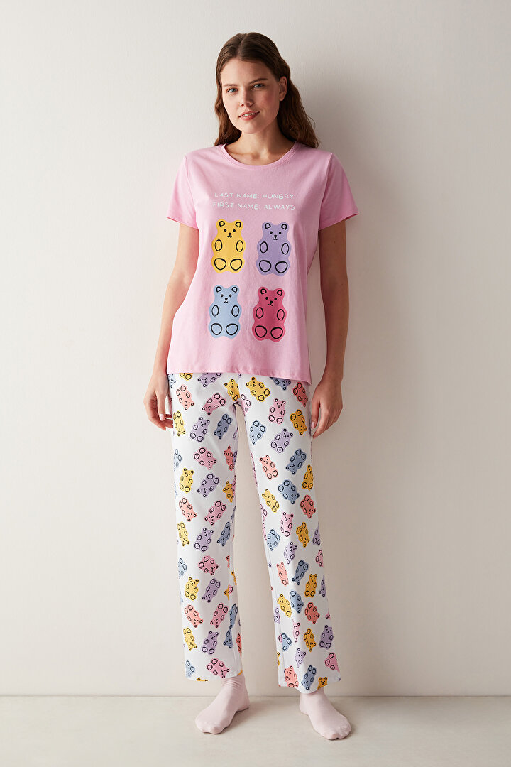 Gummy Bear Pembe Pantolon Pijama Takımı - 2