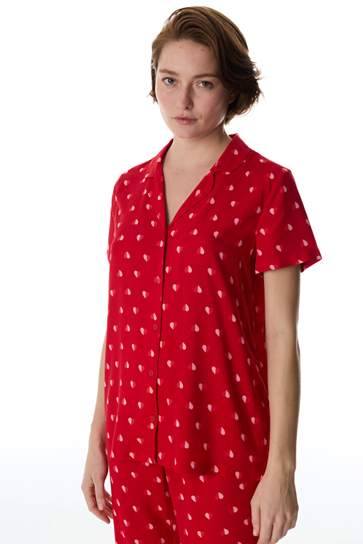 Red Tiny Hearts Shirt & Pants Pajama Set - 2