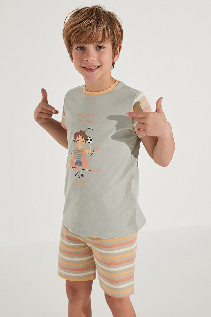 Erkek Çocuk Veg-t Healthy 2li Pijama Takımı - 1