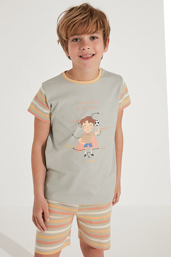 Erkek Çocuk Veg-t Healthy 2li Pijama Takımı - 2