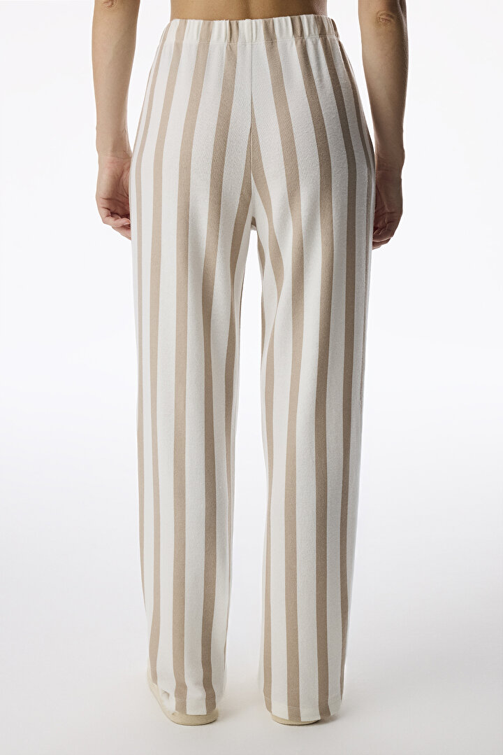 Beige Heart Breaker Striped Pyjama Bottoms - 2
